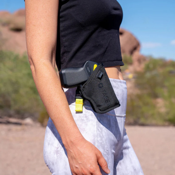 Woman with Taser Pulse in Waistband