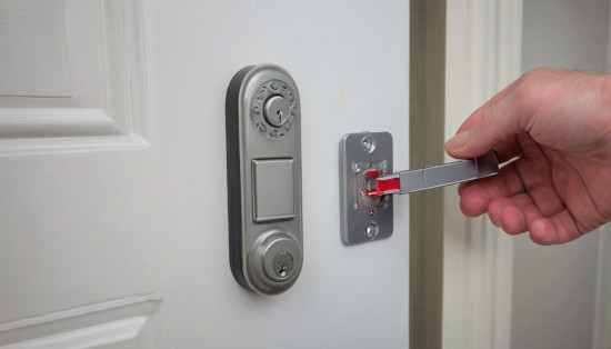 Magnetic door alarm mechanism